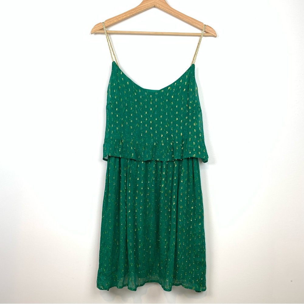 Sezane Green and Gold Dress